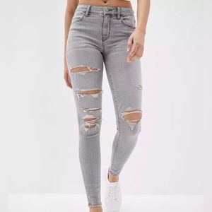 American Eagle Grey Hi Rise Jegging Short Length